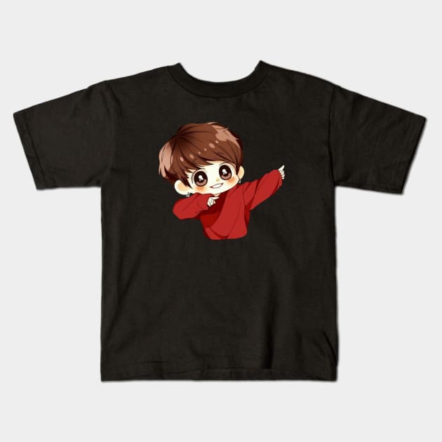 Jungkook Cute Chibi - BTS K-POP Design Kids T-Shirt by Bystanders